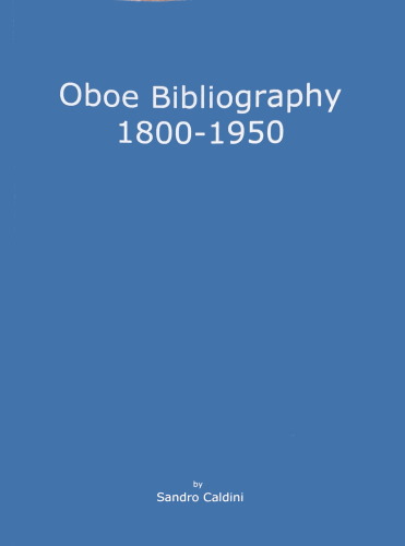 OBOE BIBLIOGRAPHY 1800-1950