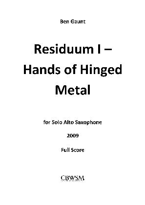 RESIDUUM I - HANDS OF HINGED METAL