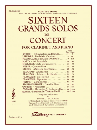 SIXTEEN GRANDS SOLOS DE CONCERT Clarinet part