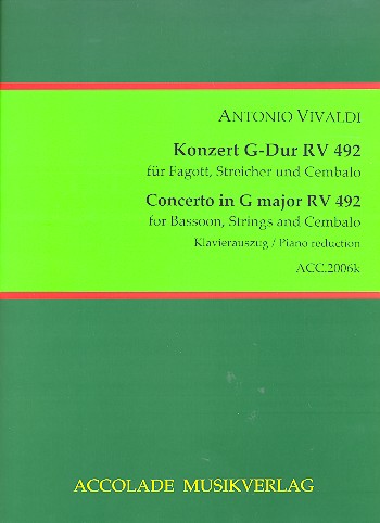 CONCERTO in G major RV492 FVIII/29 PV128