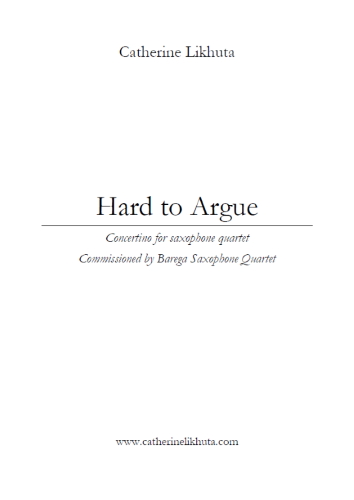 HARD TO ARGUE (score & parts)