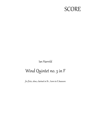 WIND QUINTET No.3 (score & parts)