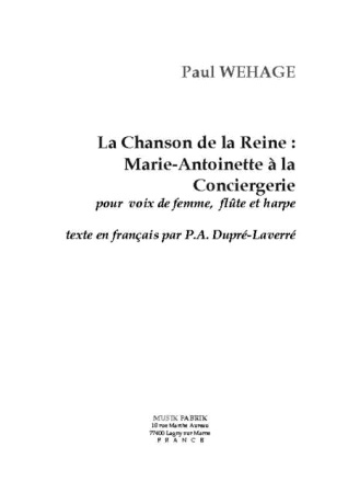 CHANSON DE LA REINE