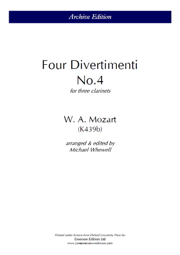 FOUR DIVERTIMENTI No.4 K439b (set of parts)