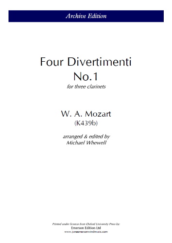 FOUR DIVERTIMENTI No.1 K439b (set of parts)