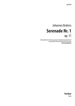 SERENADE No.1 in D major Op.11 score