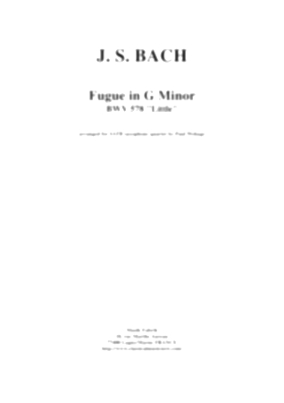 FUGUE in G minor BWV578 'Little'