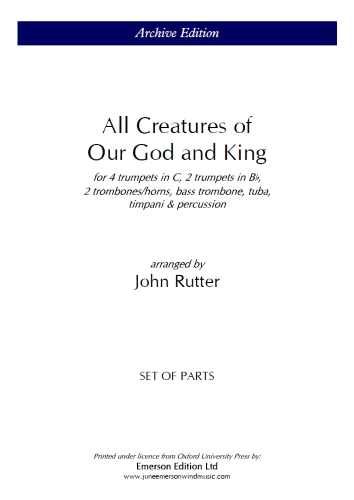 ALL CREATURES OF OUR GOD AND KING (set of brass parts)