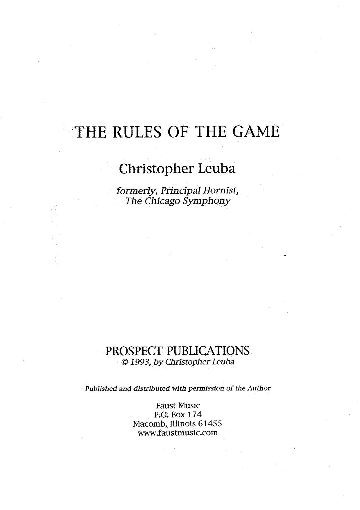 THE RULES OF THE GAME