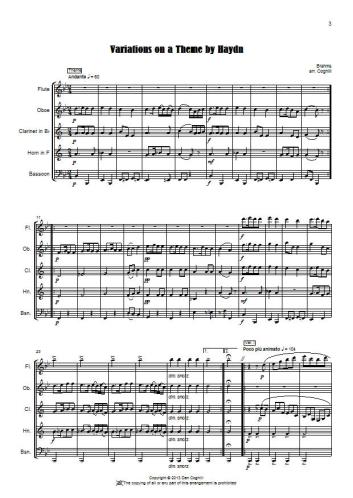 VARIATIONS ON A THEME BY HAYDN (score & parts)
