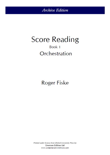 SCORE READING Book 1 Orchestration